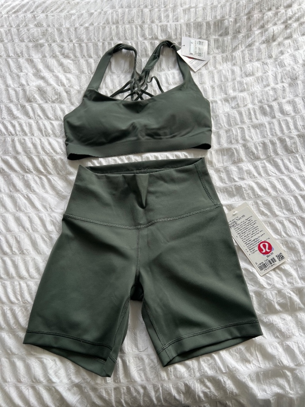 [SOLD] Lululemon Bike Short and Sports Bra Set - Palm Deco
